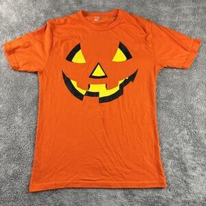 Way To Celebrate Halloween Pumpkin Shirt Men's Size‎ S 34-36 Orange